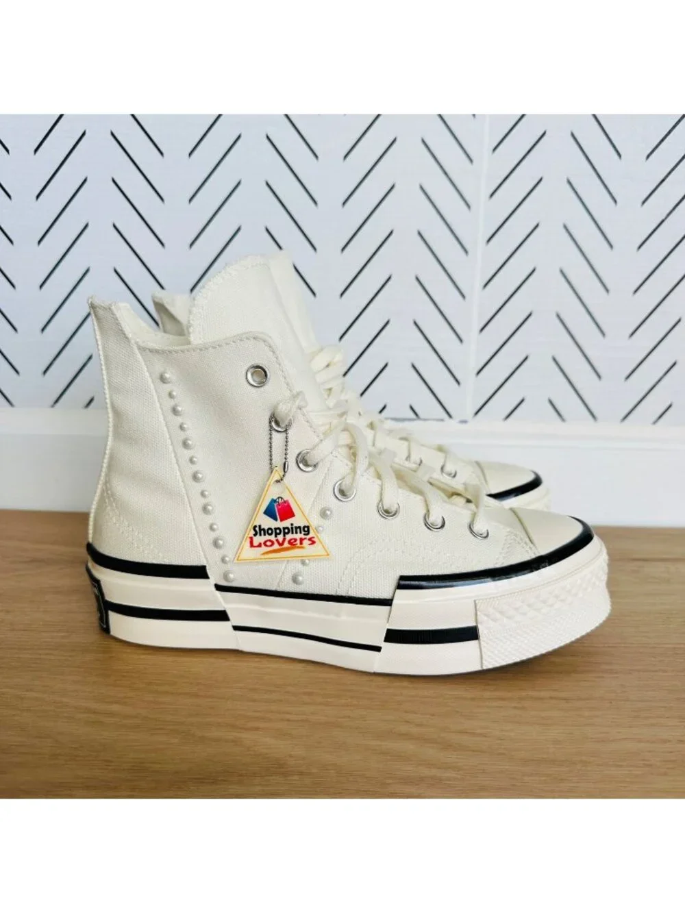 ⭐CONVERSE Chuck 70 Plus Hi Gems Sz 7 Mens Platform Shoes Pearls Sneaker A10287C⭐